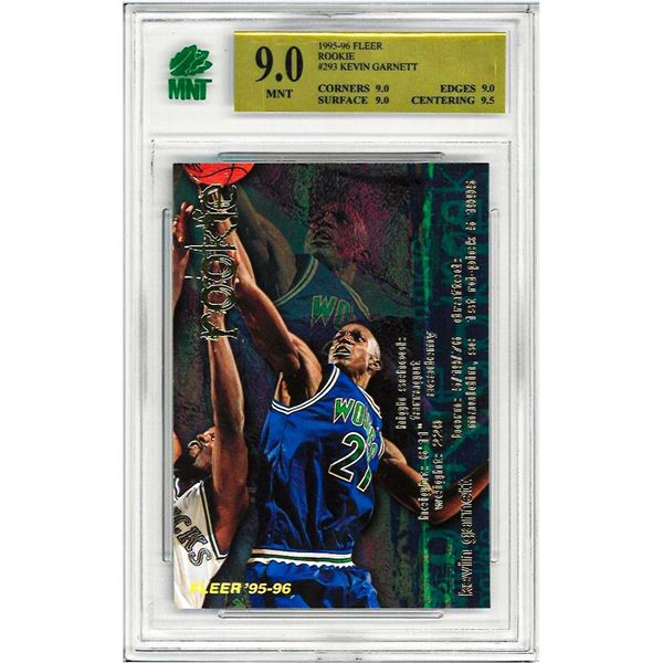 OE - 1995 Fleer #293 Kevin Garnett Timberwolves RC Rookie  Graded 9 MNT