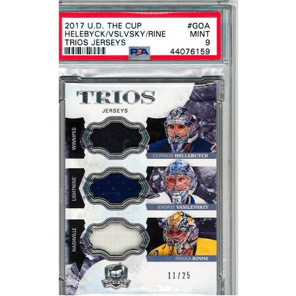 SRR - Helebyck/Vslvsky/Rine 2017 Upper Deck The Cup Trios Jerseys Graded 9 PSA