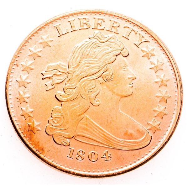 .999 Fine Pure Copper -1804 Draped Bust Dollar  1oz.