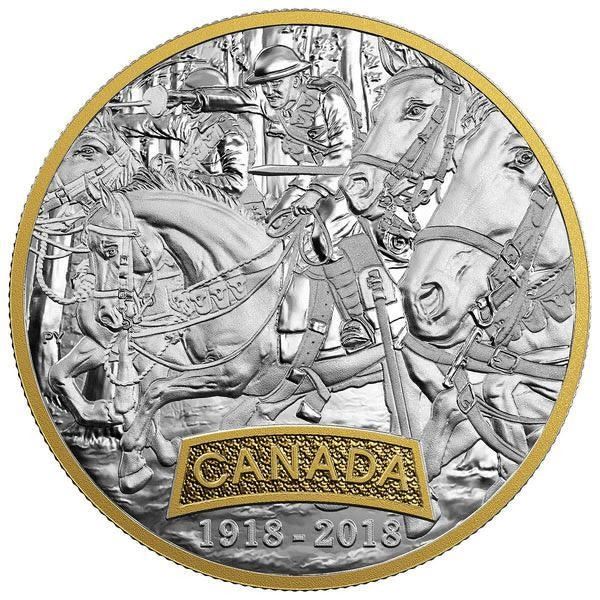 2018 $20 First World War Allied Forces: Canada - Pure Silver Coin