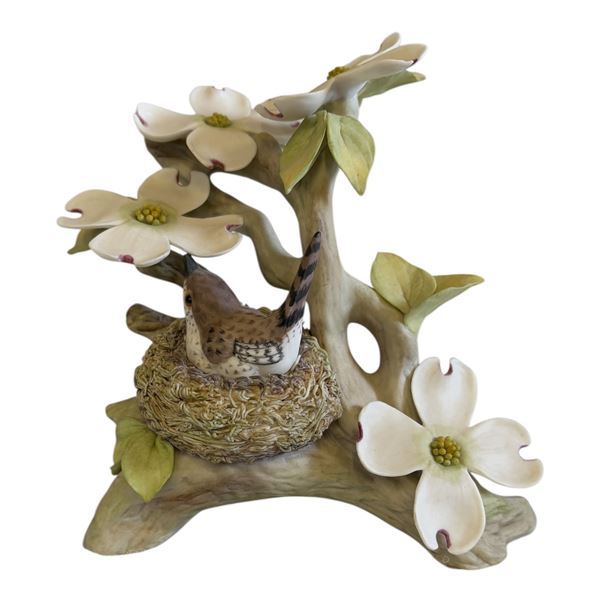 CYBIS - WOOD WREN WITH DOGWOOD