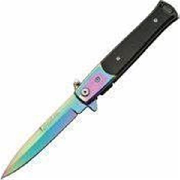5" RAINBOW STILETTO STYLE LINER LOCK