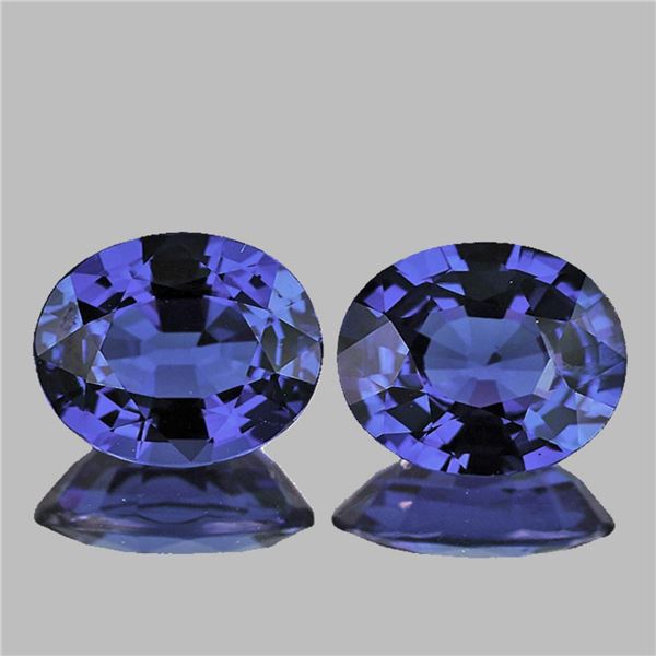 Natural Intense Violet Blue Sapphire Pair {Flawless-VVS}