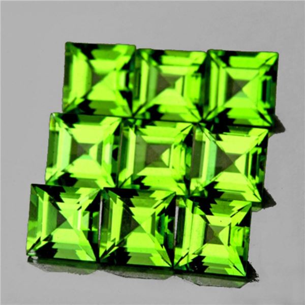 Natural Green Peridot 9 Pcs{Flawless-VVS1}