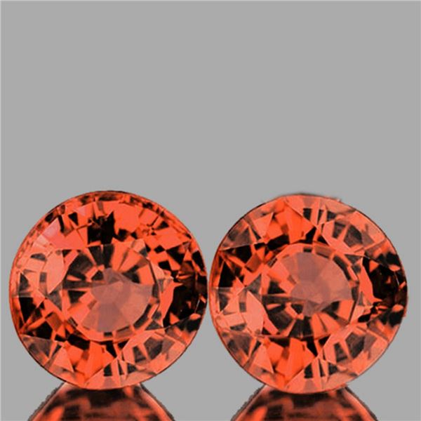 Natural Titanium Orange Burma Spinel Pair [Flawless-VVS]