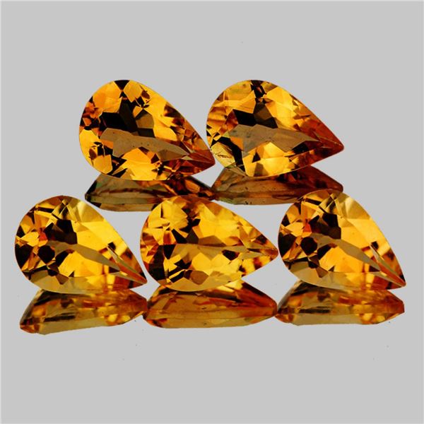 Natural Golden Yellow Citrine 5 Pcs