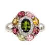 Image 1 : Natural Multi Color Tourmaline Ring