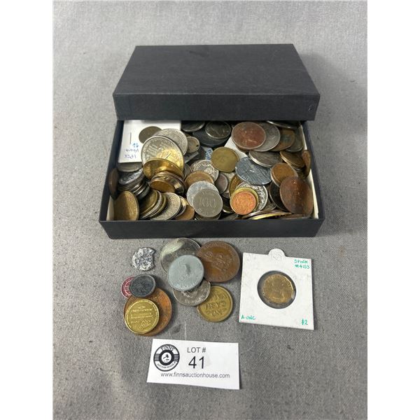 Nice Selection Of Over 2Lbs Mixed World Coins & Tokens