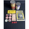 Image 1 : Vintage Lot - Rexall Vet-Aid Composite Tin w/ Contents, Borden's Irradiated Milk Tin (no bottom) & D