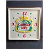 Image 1 : Vintage 16" x 16" x 4.5"  Canada Dry Electric Plastic Clock In Metal Frame. Untested. 2" crack on fa