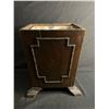 Image 1 : Vintage Wood Planter w/ Metal Insert, WoodDesign &  Claw Feet. Approx. 15.5"H x 13" x 13" Top Openin