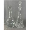 Image 2 : 3 Glass Decanters w/ Stoppers - 11.75" H, 9.75" Royal Crystal Rock & 14" H Pinwheel Design