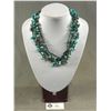 Image 1 : Beautiful Vintage 9 Strand Turquoise & Crystal Necklace w/ Magnetic Clasp. Approx. 18"L