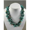 Image 2 : Beautiful Vintage 9 Strand Turquoise & Crystal Necklace w/ Magnetic Clasp. Approx. 18"L
