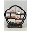 Image 2 : Small Asian Display Shelf w/ Mini Clay Teapots. Shelf is Approx. 10.5"H