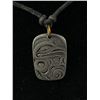 Image 2 : First Nations Fredrick Pewter 1.5" x 1" Pendant,  Rope Necklace. Made In Canada. Approx. 28"L