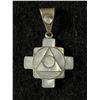 Image 1 : .950 Silver, Abalone Inlay Pendant. Approx.1" x 1"