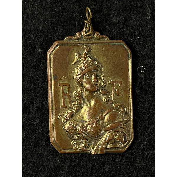 WWI Era French Army Band Veterans American Visit 1919 Medallion. Approx. 1.5" x 1"
