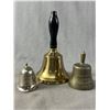 Image 1 : 3 Vintage Bells - 2.75" ER, 3.75" Made From First United Church Bell St.Thomas Ont (1875-1940) & 7.5
