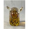 Image 2 : Amber Colour Solid Glass Art Moose w/ Black Specks. Approx. 3" H