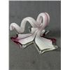 Image 2 : 2 Murano Flower Art Glass w/ Swirl Stems. Approx. 6" x 4.5"