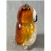 Image 2 : Amber Colour Solid Glass Art Owl . Approx. 5"H