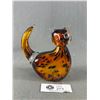 Image 1 : Amber Colour Solid Art Glass Cat. Approx. 5"H