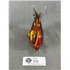 Image 2 : Amber Colour Solid Art Glass Snail w/ Colour Swirl. Approx. 4.25"H