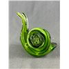 Image 2 : Solid Art Glass Green/Brown Swirl Snail. Approx. 5"H