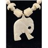 Image 2 : Hand Carved Bone Elephant Design & Beads Necklace
