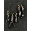 Image 1 : 5 Vintage Carved Genuine Black Coral Pendants/Charms