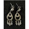 Image 1 : Lovely Pair Of Sterling Silver w/ Stone Dangle Earrings