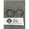 Image 1 : Very Nice Pair Of Marked Sterling 1.25" Hoop & Twisted Rope Earrings