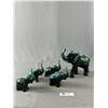 Image 1 : 5 Blue Mountain Elephant Figues. 1 Medium Sized and 4 Small