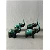 Image 4 : 5 Blue Mountain Elephant Figues. 1 Medium Sized and 4 Small