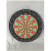Image 2 : Vintage Made In England 18" Diam. Dart Board, Rochester Thermometer & Mini Golf Bag Décor