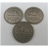 Image 1 : 3x Canadian Nickels 1938