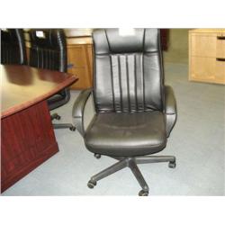 Black Leather Highback  Gaslift Chair