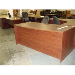 Dk Cherry Bowfront Executive Desk