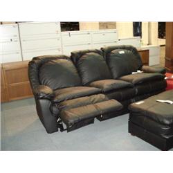 Black Poly Plush Reclying Sofa