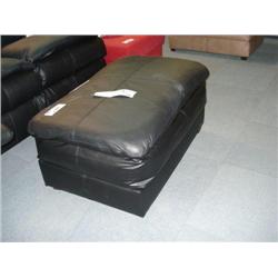 Black Poly Plush Ottoman