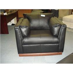 Black Sofa Chair W/brown Trim