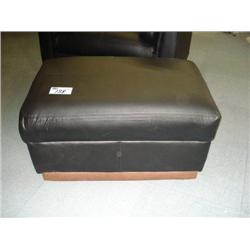 Black Ottoman W/brown Trim