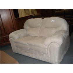 Cream Ultra Suede Plush Loveseat