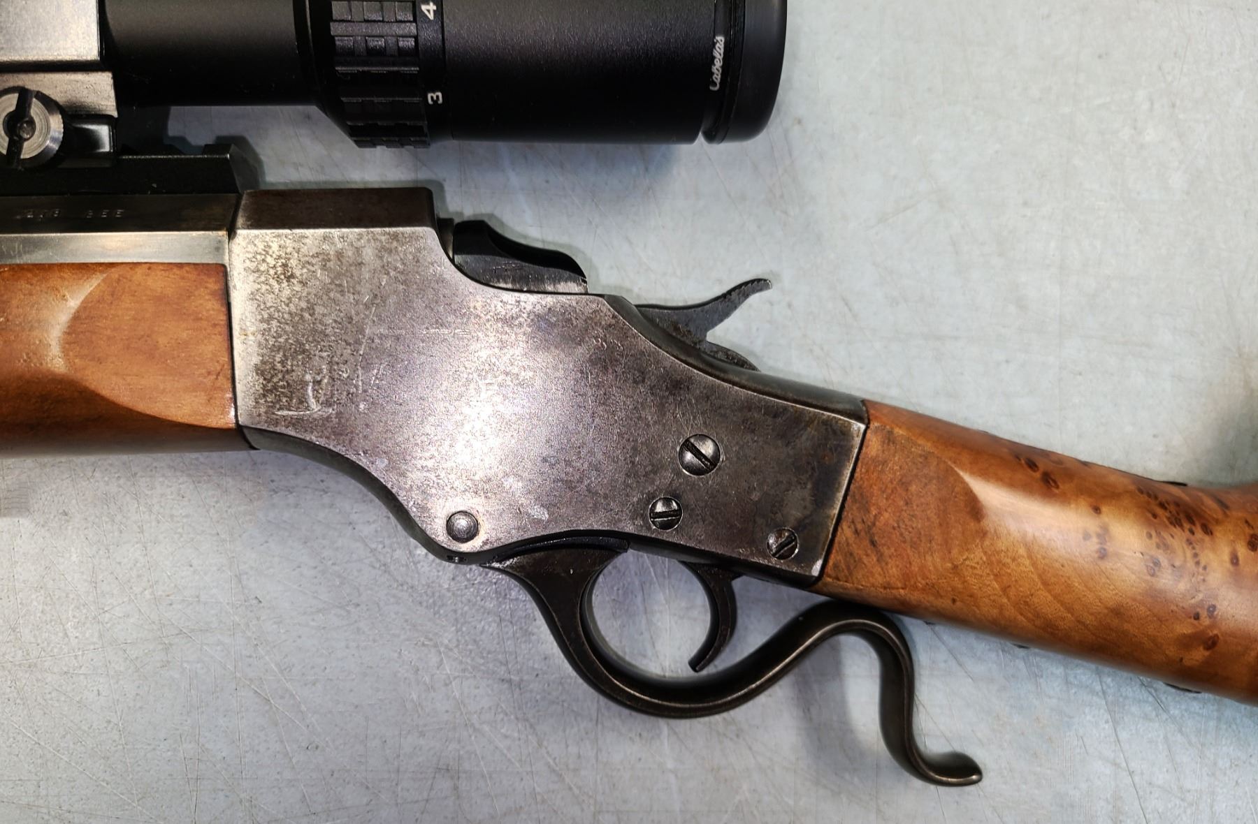 Stevens Falling Block Rifle Stevens Model 44 1/2 Falling Block Rifle 218 BEE c/w Scope