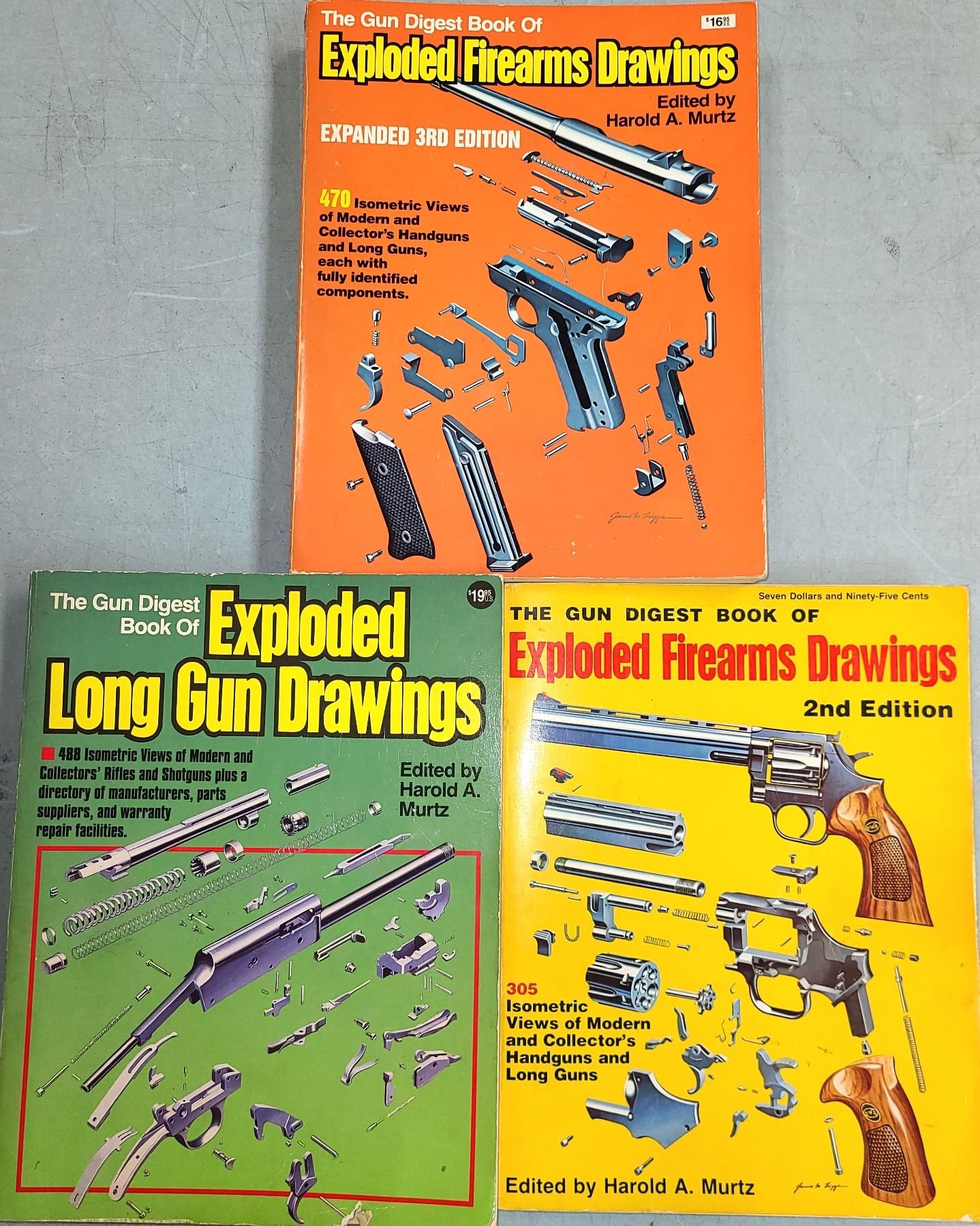Gun Digest Books Exploded Firearms Drawings - 3 Books