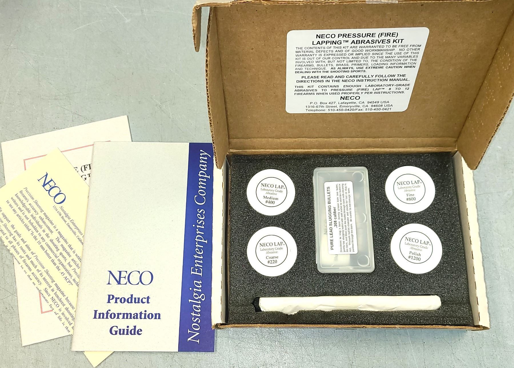 NECO 308 Caliber Pressure Lapping Kit - NEW unused kit