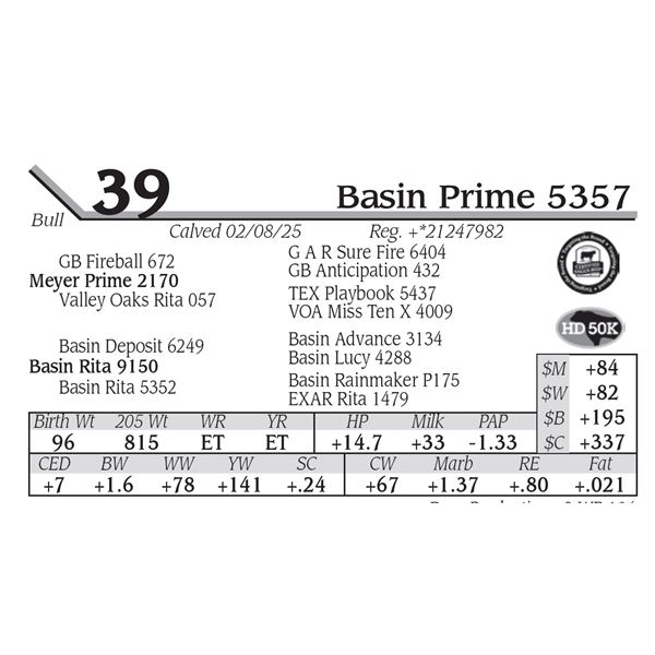Basin Prime 5357