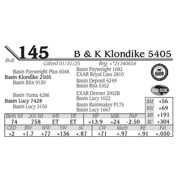 B & K Klondike 5405