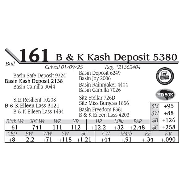 B & K Kash Deposit 5380